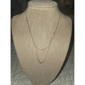 "L" gold tone dainty Monogram Necklace double strand